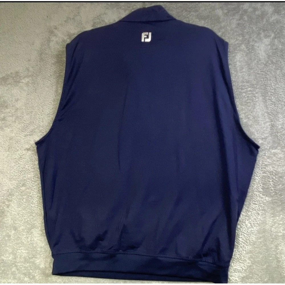 FootJoy Golf Vest Mens XL Navy Blue Nylon 1/4 Zip Sleeveless Hiking Outdoors